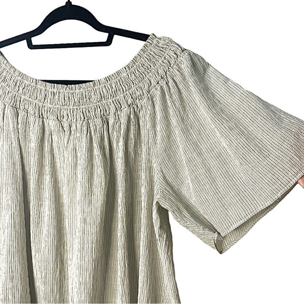 A NEW DAY Boho On or Off Shoulder Yoke Flutter Sleeves Blouse Top SZ xxL